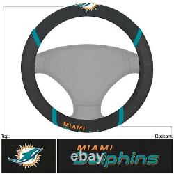 NEW 9PC NFL Miami Dolphins Car Truck Floor Mats Seat Covers Steering Wheel Cover