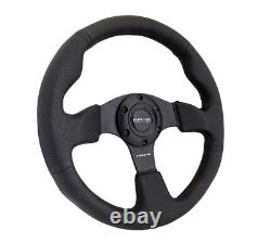 NEW NRG Race Style Steering Wheel Black Leather with Black Stitch 320mm RST-012R