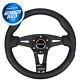 New Nrg Steering Wheel Black Leather With Real Carbon Fiber Face 320mm Rst-002rcf
