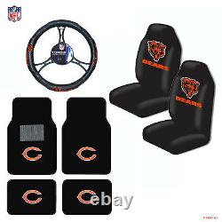NFL Chicago Bears Car Truck Seat Covers Floor Mats Steering Wheel Cover
