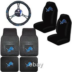 NFL Detroit Lions Car Truck Seat Covers Floor Mats & Steering Wheel Cover