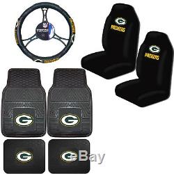 NFL Green Bay Packers Car Truck Seat Covers Floor Mats & Steering Wheel Cover