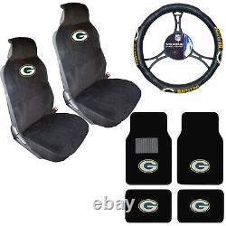 NFL Green Bay Packers Car Truck Seat Covers Steering Wheel Cover & Floor Mats