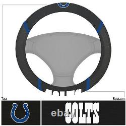 NFL Indianapolis Colts Car Truck Floor Mats Steering Wheel Cover Seat Belt Pads