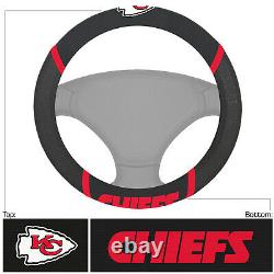 NFL Kansas City Chiefs Car Truck Floor Mats Steering Wheel Cover Seat Belt Pads
