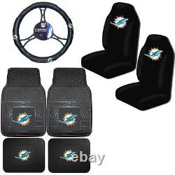 NFL Miami Dolphins Car Truck Seat Covers Floor Mats & Steering Wheel Cover