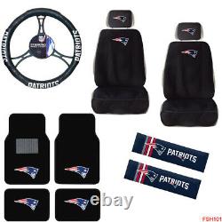 NFL New England Patriots Car Truck Seat Covers Floor Mats Steering Wheel Cover