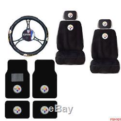 NFL Pittsburgh Steelers Car Truck Seat Covers Steering Wheel Cover & Floor Mats