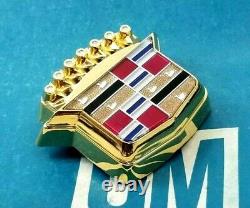 NOS 89 93 CADILLAC GOLD PLATED DeVILLE FLEETWOOD TRUNK LOCK COVER EMBLEM FLIPPER