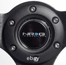 NRG 006 3 Deep Dish 350mm 13.8 Steering Wheel Black Frame / Suede RST-006S