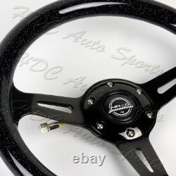 NRG 310MM Black Sparkled Wood Grain Black 3-Spoke Steering Wheel ST-310BSB-BK