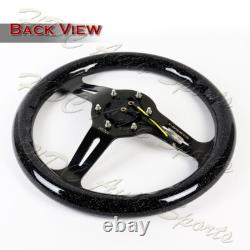 NRG 310MM Black Sparkled Wood Grain Black 3-Spoke Steering Wheel ST-310BSB-BK