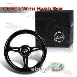 NRG 310MM Black Sparkled Wood Grain Black 3-Spoke Steering Wheel ST-310BSB-BK