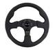 Nrg Innovations Race Series Steering Wheel Black Leather Black Spokes Rst-012r