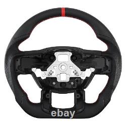 Nappa Leather Steering Wheel For Ford F150 Raptor 2015 2020 Red Stitching