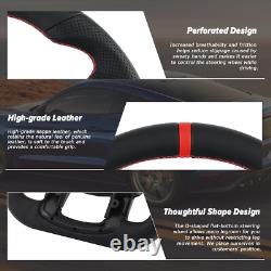 Nappa Leather Steering Wheel For Ford F150 Raptor 2015 2020 Red Stitching