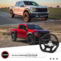 Nappa Leather Steering Wheel For Ford F150 Raptor 2015 2020 Red Stitching