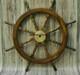 Nautical Antique Brass 36 Wooden Ship Wheel Boat Steering Wheel Wall Decor Gift