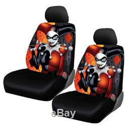 New 10pc Harley Quinn Car Floor Mats Seat Covers Steering Wheel Cover Gift Set