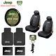 New 10pc Jeep Factory Logo Car Truck Seat Covers Floor Mats Steering Wheel Cover