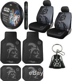 New 10pc STAR WARS Darth Vader Car Floor Mats Seat Covers & Steering Wheel Cover