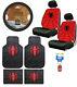 New 10pc Spider-man Car Floor Mats Seat Covers Steering Wheel Cover & Keychain