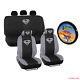 New 10pcs Superman Silver Shield Front Rear Car Seat Covers Steering Wheel Cover