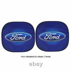 New 11PC FORD Car Truck Seat Covers Steering Wheel Cover Sun Shade Keychain Set