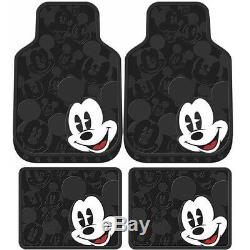 New 11pc Mickey Mouse Car Floor Mats Seat Covers & Steering Wheel Cover Gift Set