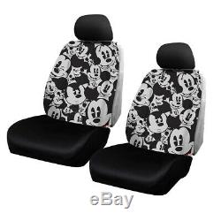 New 11pc Mickey Mouse Car Floor Mats Seat Covers & Steering Wheel Cover Gift Set