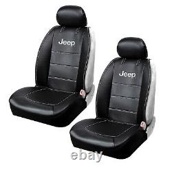 New 11pcs JEEP Elite Style Car Truck Seat Covers Floor Mats Steering Wheel Cover