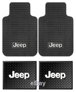 New 12pc JEEP Factory Logo Car Truck Seat Covers Floor Mats Steering Wheel Cover