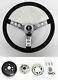New! 1970 1973 Mustang Black Steering Wheel Grant 13 1/2 With Chrome Spokes