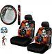 New 6pc Harley Quinn Car Seat Covers Steering Wheel Cover & Keychain Gift Set
