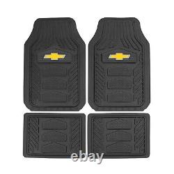 New 7pc CHEVY AUTO Rubber Floor Mats / FRONT SEAT COVERS STEERING WHEEL COVER