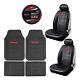 New 7pc Gmc Red Auto Rubber Floor Mats /2 Seat Covers/steering Wheel Cover