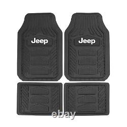New 7pc JEEP AUTO Rubber Floor Mats /2 SEAT COVERS/STEERING WHEEL COVER