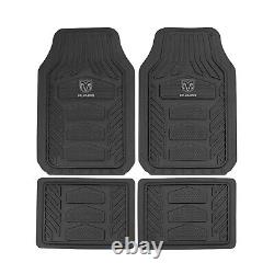 New 7pc RAM GRAY AUTO Rubber Floor Mats /2 SEAT COVERS/STEERING WHEEL COVER