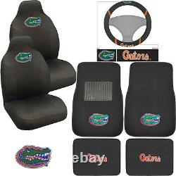 New 8pc NCAA Florida Gators Seat Covers Floor Mats Steering Wheel Cover & Emblem