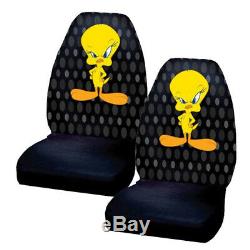New 8pc Tweety Bird Car Floor Mats Seat Covers & Steering Wheel Cover Gift Set