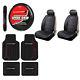 New 9pc Dodge Elite Rubber Floormats Seat Covers And Steering Wheel Cover Set