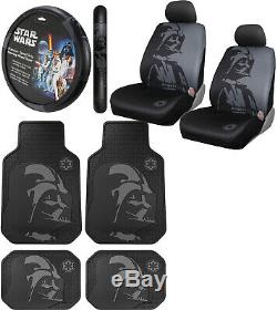 New 9pc STAR WARS Darth Vader Car Floor Mats Seat Covers & Steering Wheel Cover