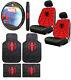 New 9pc Spider-man Car Floor Mats Seat Covers & Steering Wheel Cover Gift Set