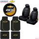 New 9pcs Chevy Elite Logo Car Truck Seat Covers Floor Mats Steering Wheel Cover