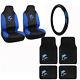 New Blue Purple Dolphins Car Seat Covers Steering Wheel Cover Floor Mats 7pc Set