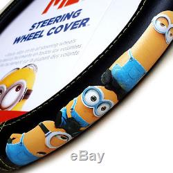 New Despicable Me Minions Car Seat Covers Floor Mat Steering Wheel Cover Set