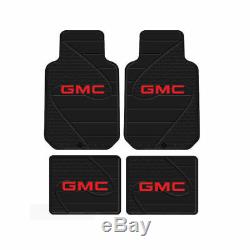 New GMC Car Truck Front Back Rubber Floor Mats Seat Covers Steering Wheel Cover
