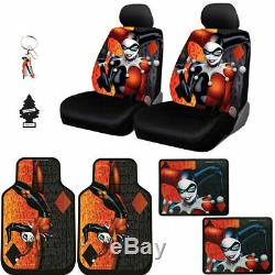 New Harley Quinn Car Seat Covers Floor Mats Steering Wheel Cover Set For Ford