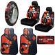 New Harley Quinn Car Truck Front Seat Covers Floor Mats Steering Wheel Cover Set