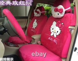 New Hello Kitty Car Seat Covers Steering Wheel Cover Head restraint 18pcs